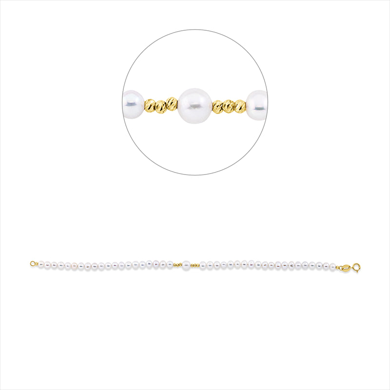 Armband   mit Süßwasserperle aus 750/-18 Karat Gelbgold  