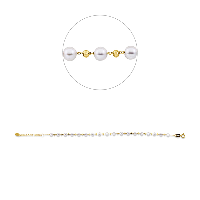 Armband   mit Süßwasserperle aus 750/-18 Karat Gelbgold  