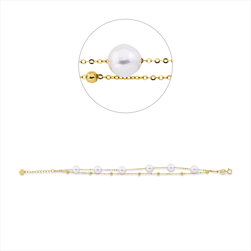 Armband   mit Süßwasserperle aus 750/-18 Karat Gelbgold  
