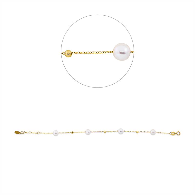 Armband   mit Süßwasserperle aus 750/-18 Karat Gelbgold  