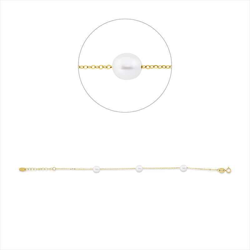 Armband   mit Süßwasserperle aus 750/-18 Karat Gelbgold  