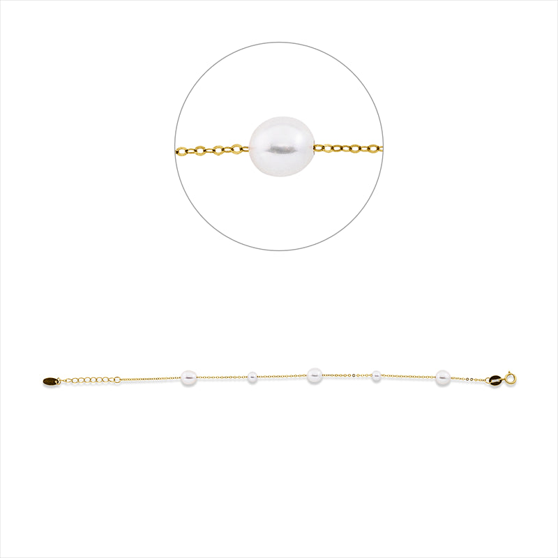 Armband   mit Süßwasserperle aus 750/-18 Karat Rotgold  