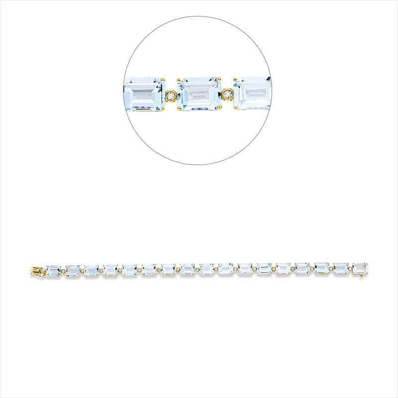 Armband mit Topas  aus 750/-18 Karat Gelbgold mit 17 Diamanten 0