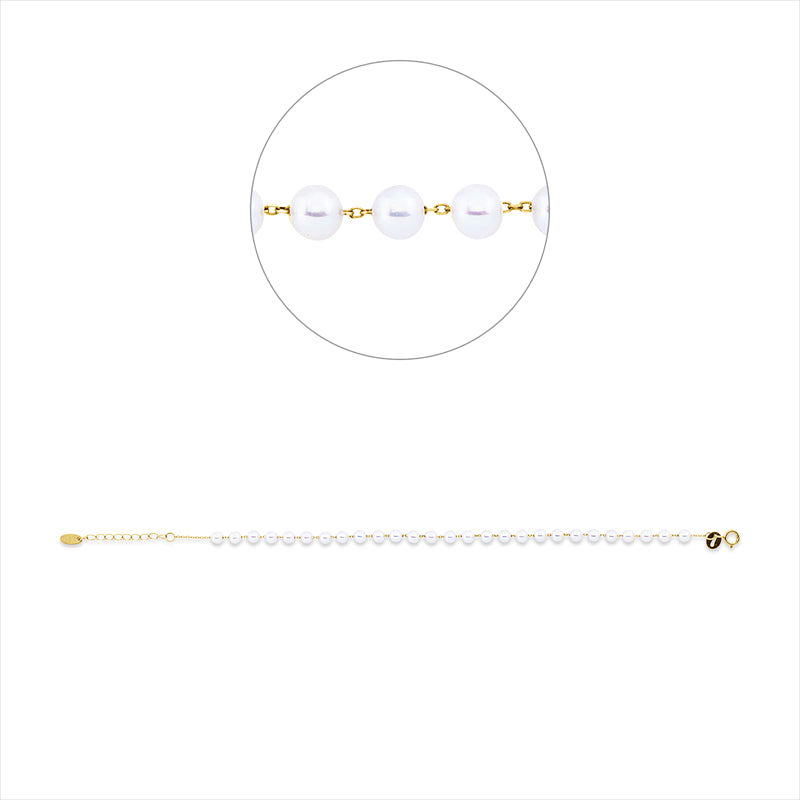 Armband   mit Süßwasserperle aus 750/-18 Karat Gelbgold  