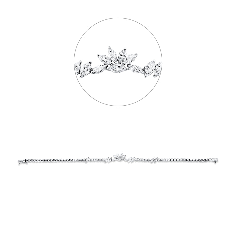 Armband    aus 750/-18 Karat Weißgold mit 32 Diamanten 3