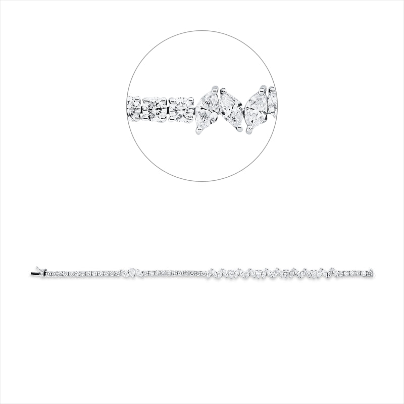 Armband    aus 750/-18 Karat Weißgold mit 57 Diamanten 7