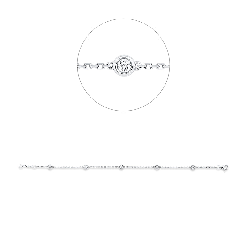 Armband    aus 750/-18 Karat Weißgold mit 5 Diamanten 0