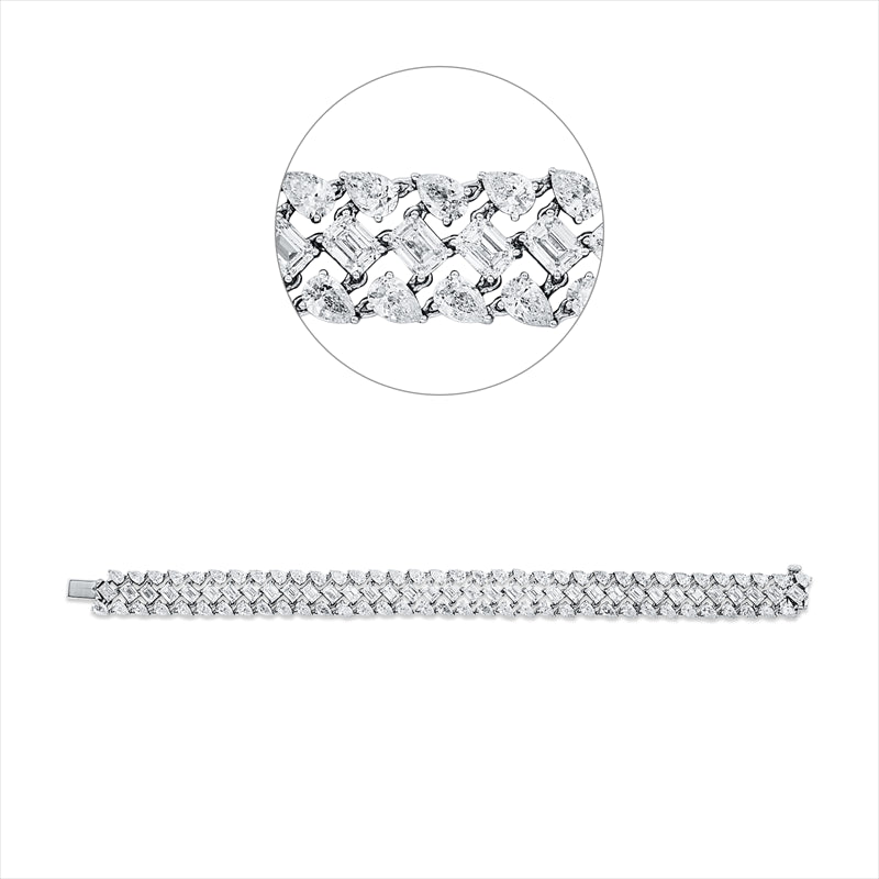 Armband    aus 750/-18 Karat Weißgold mit 105 Diamanten 22