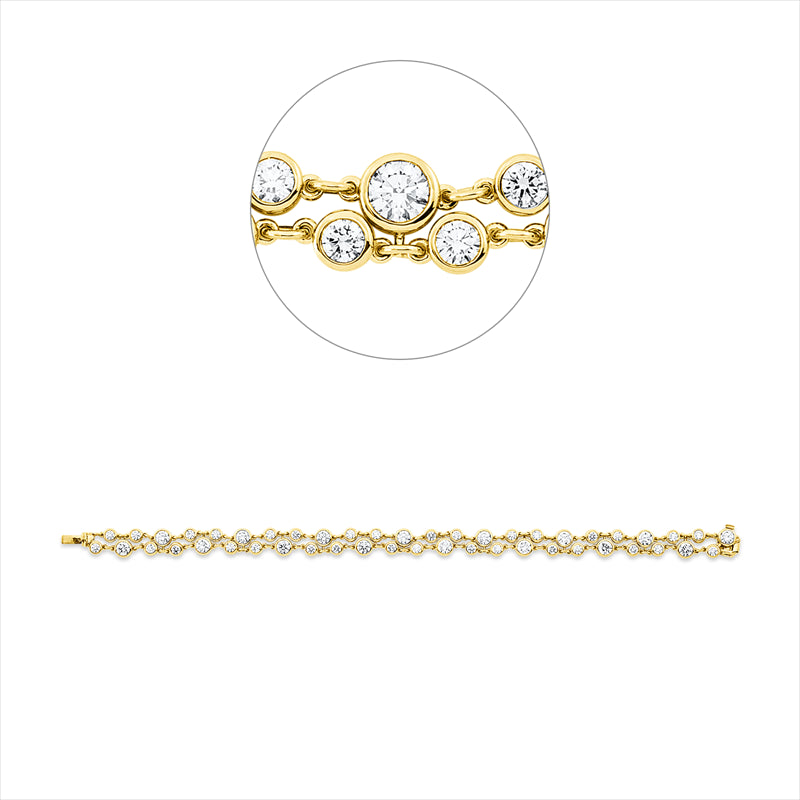 Armband    aus 750/-18 Karat Gelbgold mit 48 Diamanten 6