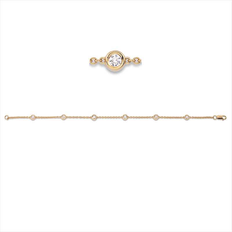 Armband    aus 750/-18 Karat Gelbgold mit 6 Diamanten 0