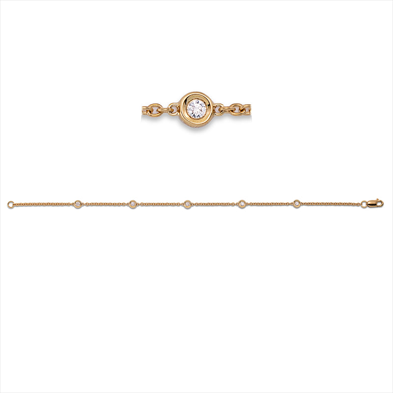 Armband    aus 750/-18 Karat Gelbgold mit 5 Diamanten 0
