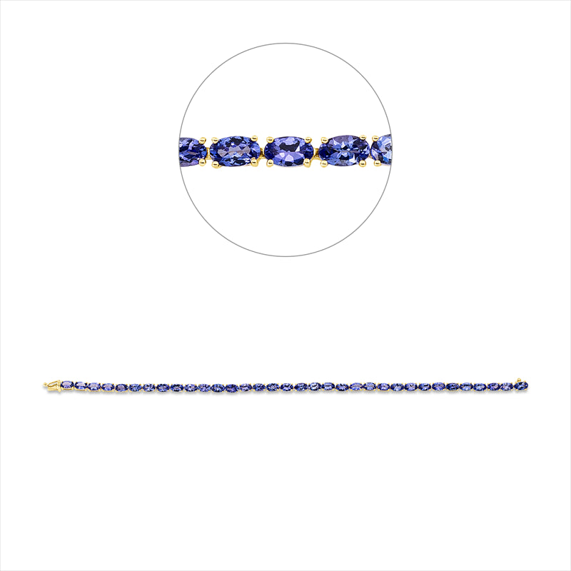 Armband mit Tansanit  aus 585/-14 Karat Gelbgold  