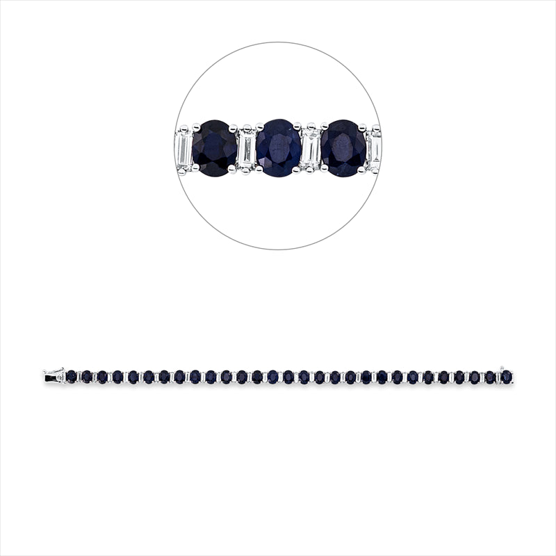 Armband mit Saphir  aus 750/-18 Karat Weißgold mit 29 Diamanten 2