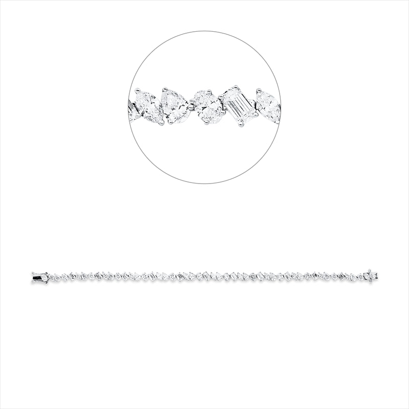 Armband    aus 750/-18 Karat Weißgold mit 50 Diamanten 6