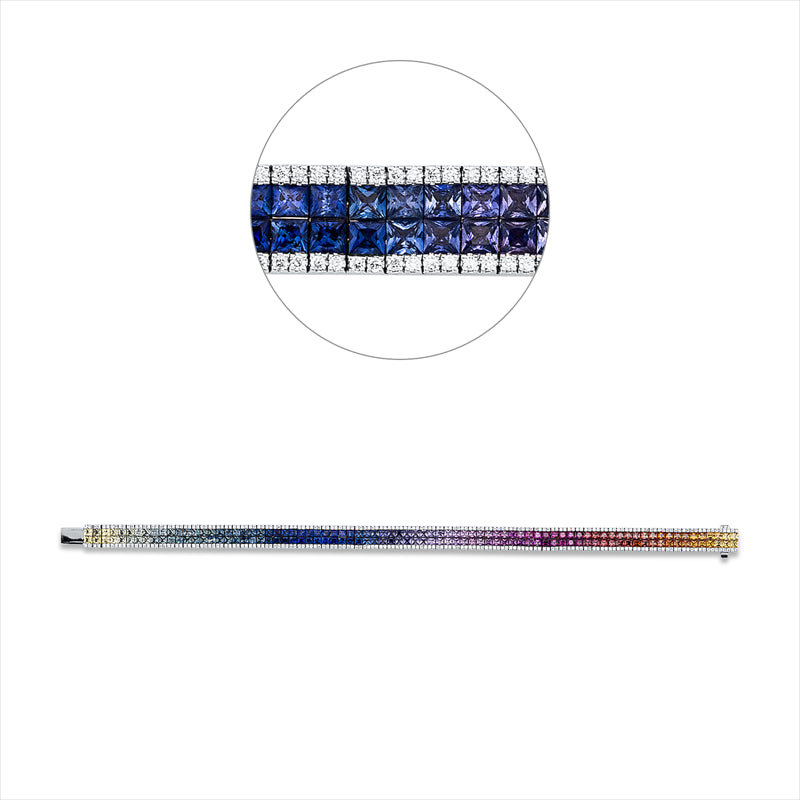 Armband mit Saphir  aus 750/-18 Karat Weißgold mit 316 Diamanten 0