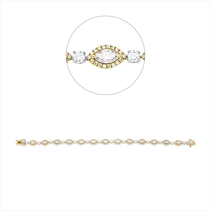 Armband    aus 950/-Platin Gelbgold Platin 950 mit 280 Diamanten 5