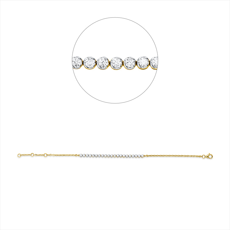 Armband    aus 750/-18 Karat Gelbgold / Weißgold mit 21 Diamanten 2