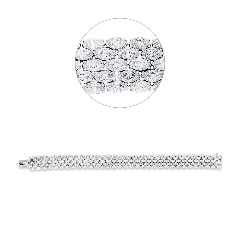 Armband    aus 750/-18 Karat Weißgold mit 165 Diamanten 22