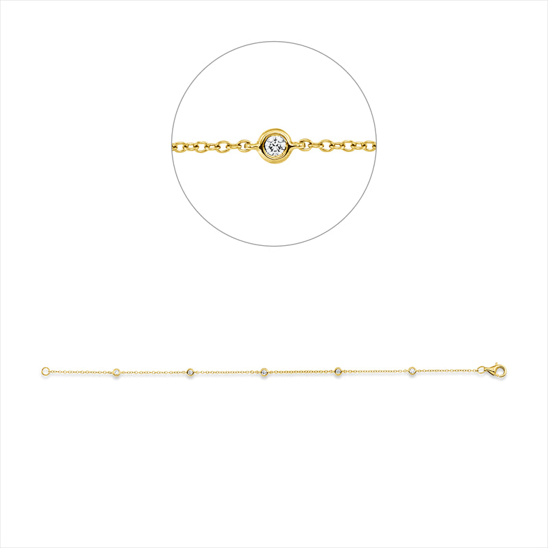 Armband    aus 750/-18 Karat Gelbgold mit 5 Diamanten 0