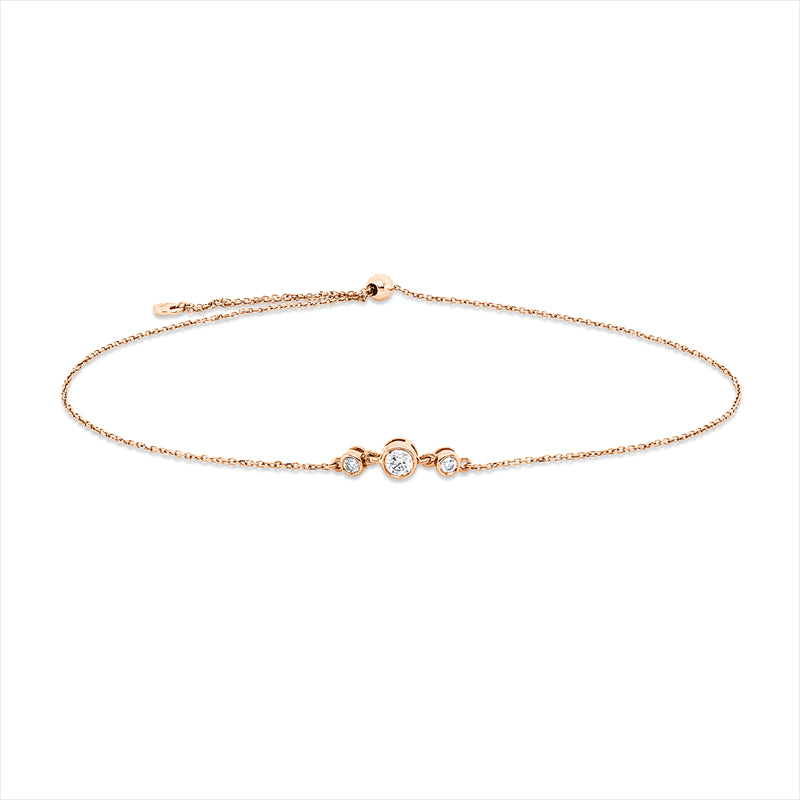 Armband    aus 750/-18 Karat Rotgold mit 3 Diamanten 0