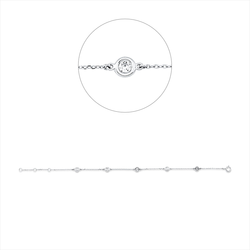 Armband    aus 750/-18 Karat Weißgold mit 5 Diamanten 0