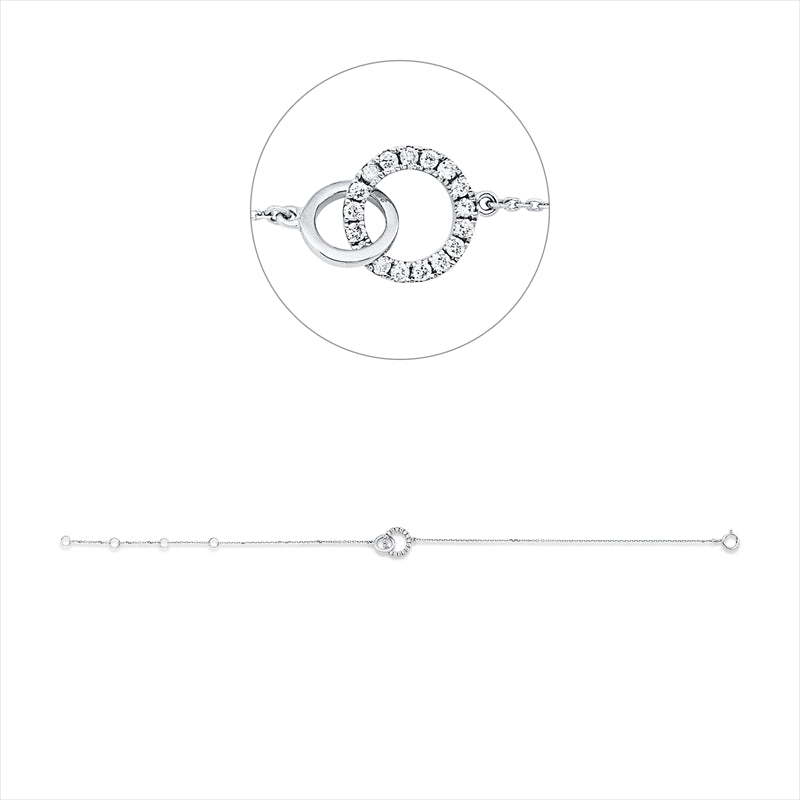 Armband    aus 750/-18 Karat Weißgold mit 17 Diamanten 0