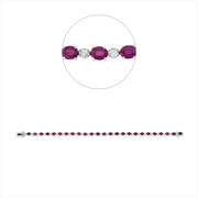 Armband mit Rubin  aus 750/-18 Karat Weißgold mit 25 Diamanten 0