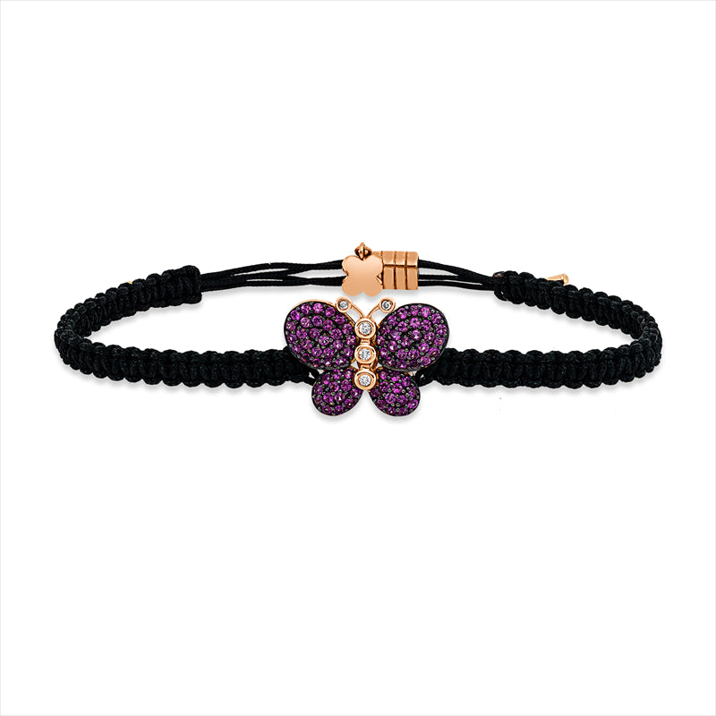 Armband mit Rubin  aus 750/-18 Karat Rotgold mit 5 Diamanten 0