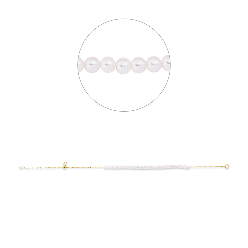 Armband   mit Zuchtperle aus 750/-18 Karat Gelbgold  