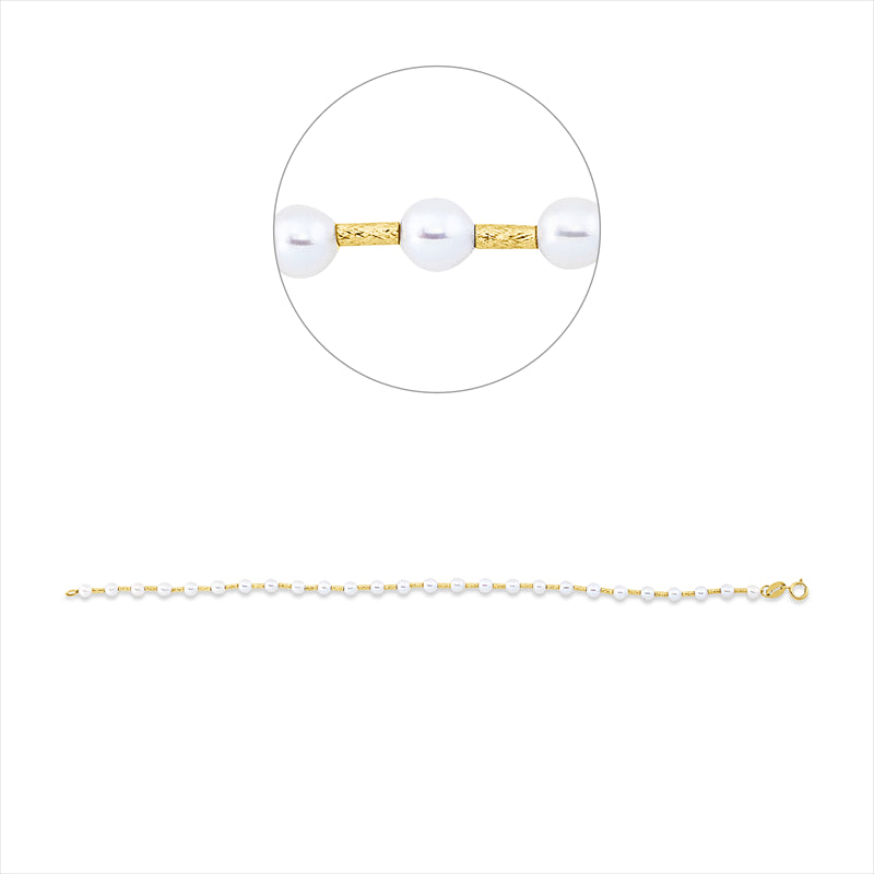 Armband   mit Süßwasserperle aus 750/-18 Karat Gelbgold  