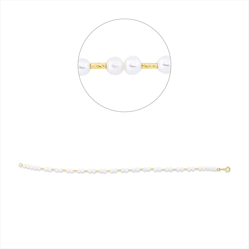 Armband   mit Süßwasserperle aus 750/-18 Karat Gelbgold  