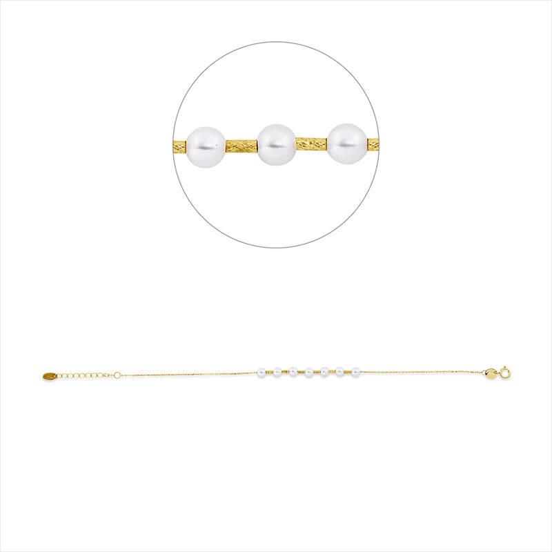 Armband   mit Süßwasserperle aus 750/-18 Karat Gelbgold  
