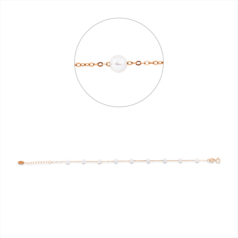 Armband   mit Süßwasserperle aus 750/-18 Karat Rotgold  