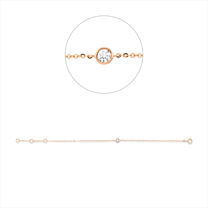 Armband    aus 750/-18 Karat Rotgold mit 1 Diamant 0