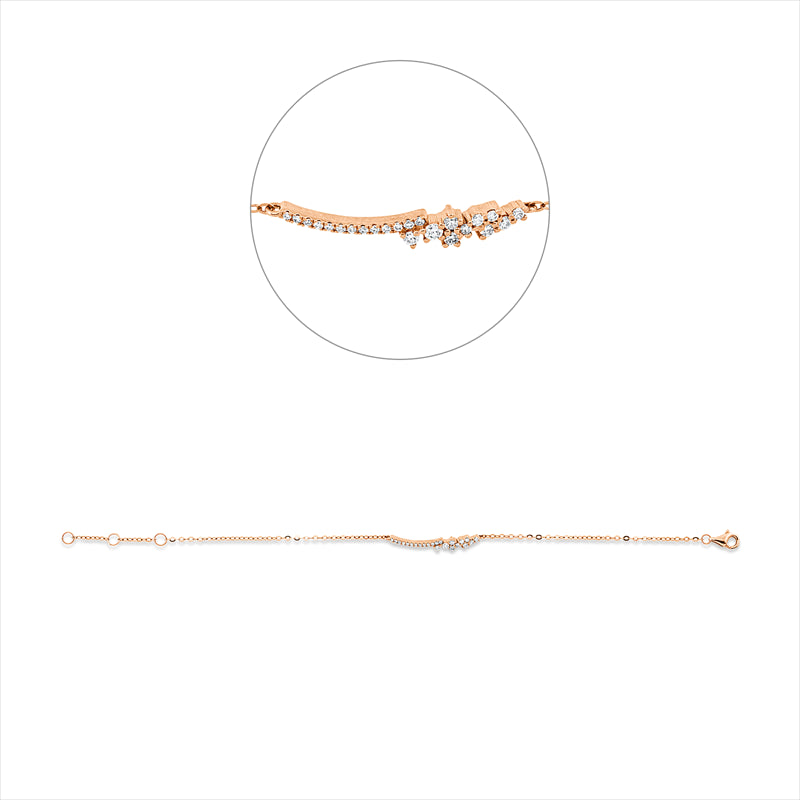 Armband    aus 750/-18 Karat Rotgold mit 23 Diamanten 0