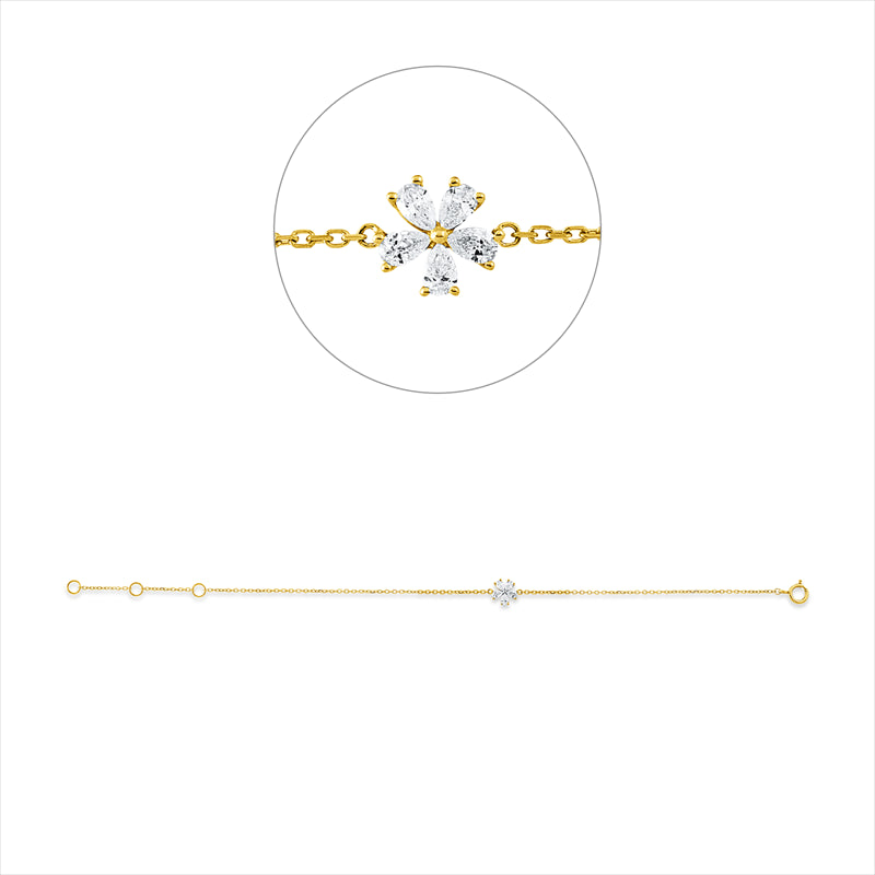 Armband    aus 750/-18 Karat Gelbgold mit 5 Diamanten 0