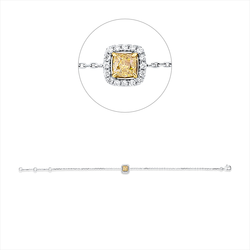 Armband    aus 750/-18 Karat Weißgold / Gelbgold mit 17 Diamanten 0