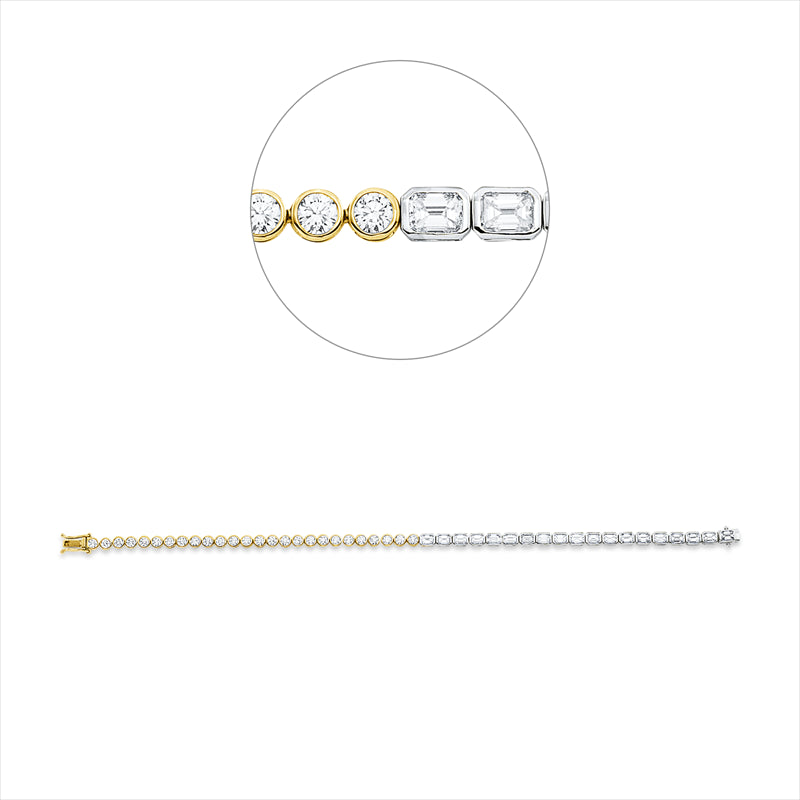 Armband    aus 750/-18 Karat Gelbgold / Weißgold mit 45 Diamanten 4