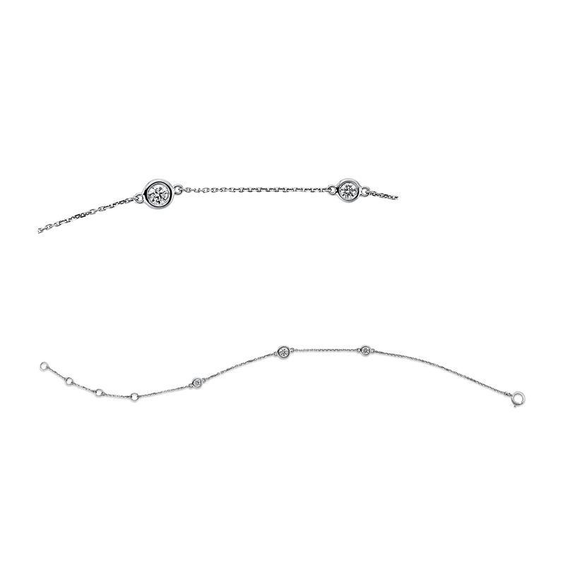 Armband    aus 750/-18 Karat Weißgold mit 3 Diamanten 0