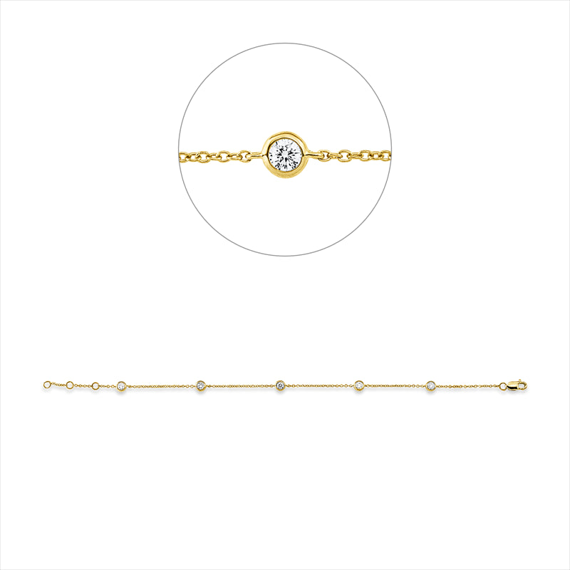 Armband    aus 750/-18 Karat Gelbgold mit 5 Diamanten 0