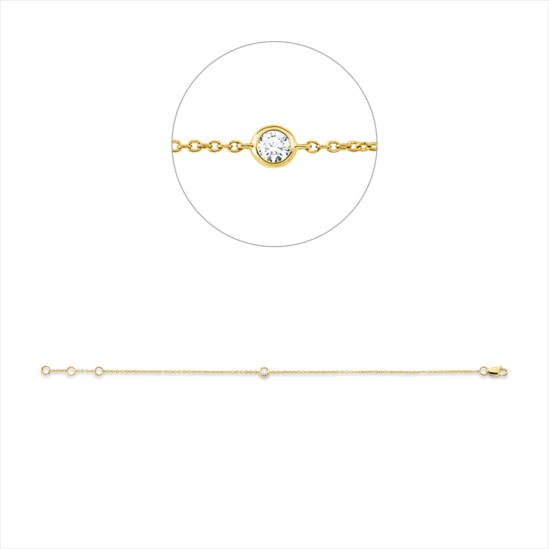 Armband    aus 750/-18 Karat Gelbgold mit 1 Diamant 0