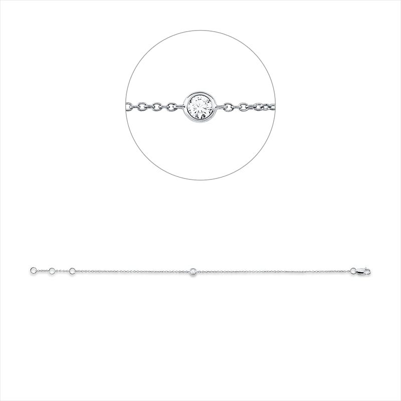 Armband    aus 750/-18 Karat Weißgold mit 1 Diamant 0
