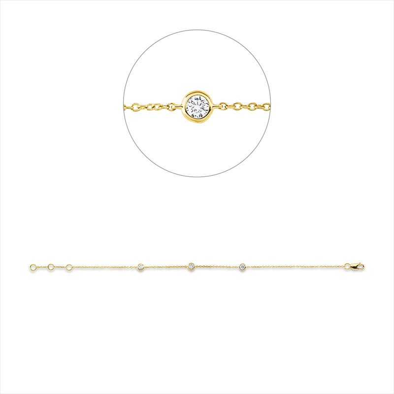 Armband    aus 750/-18 Karat Gelbgold mit 3 Diamanten 0