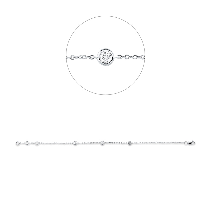 Armband    aus 750/-18 Karat Weißgold mit 3 Diamanten 0