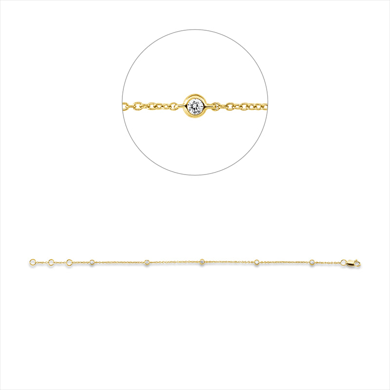 Armband    aus 750/-18 Karat Gelbgold mit 5 Diamanten 0