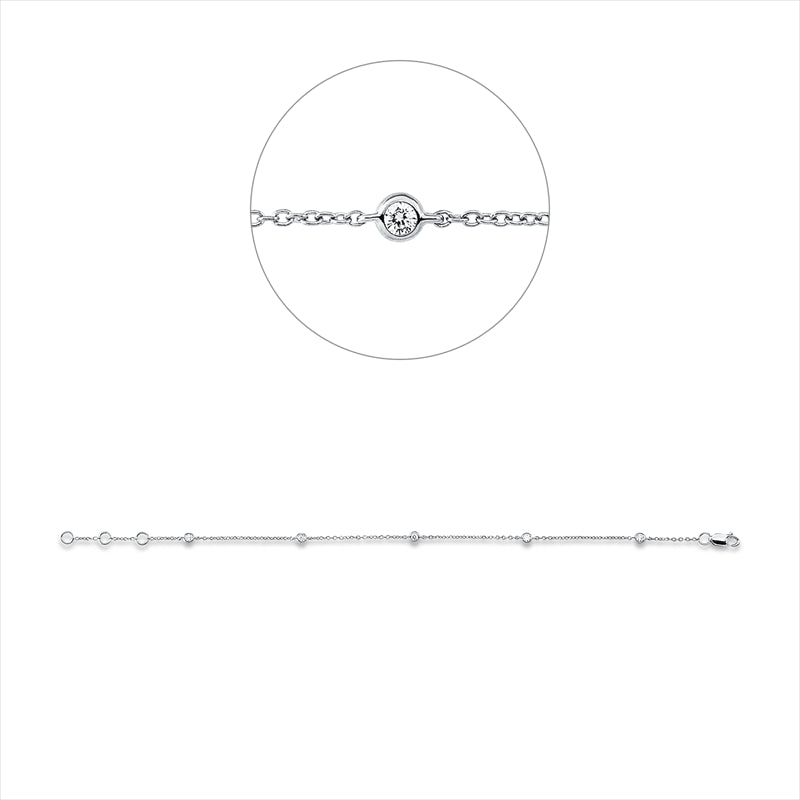 Armband    aus 750/-18 Karat Weißgold mit 5 Diamanten 0