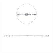 Armband    aus 750/-18 Karat Weißgold mit 5 Diamanten 0