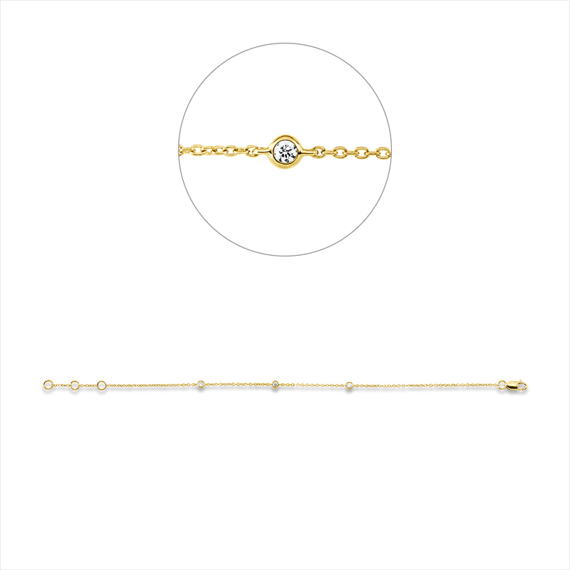 Armband    aus 750/-18 Karat Gelbgold mit 3 Diamanten 0