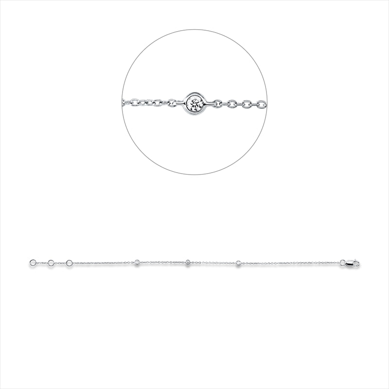 Armband    aus 750/-18 Karat Weißgold mit 3 Diamanten 0