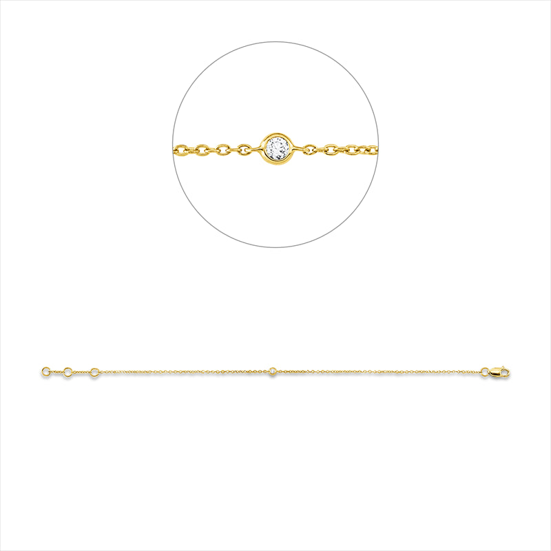 Armband    aus 750/-18 Karat Gelbgold mit 1 Diamant 0
